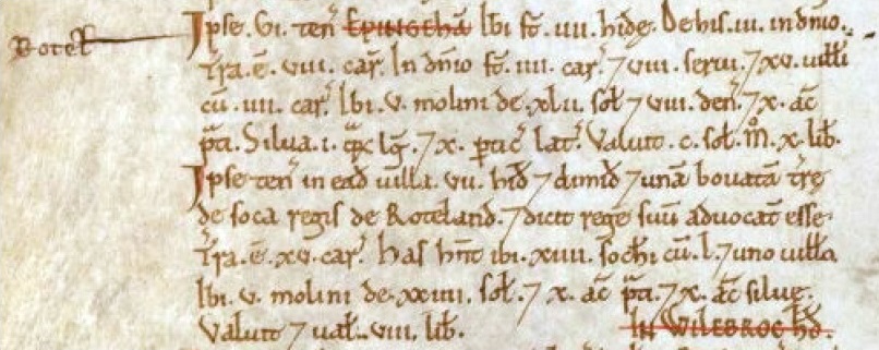 Extract from
            Domesday Book